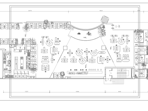 700平音乐餐厅 最新平面施工图设计cad施工图