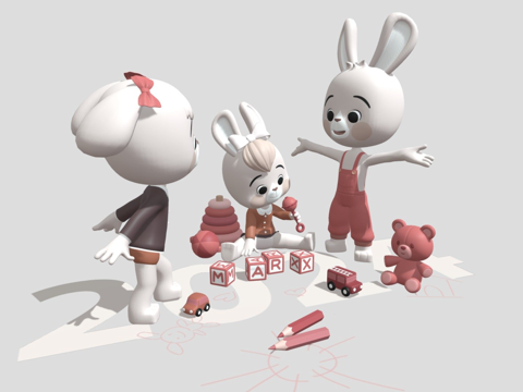  新年快乐3d模型3d模型 