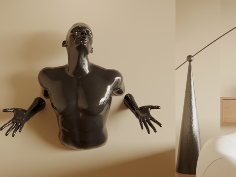  现代雕塑摆件 艺术品摆件 墙饰 饰品摆件 雕塑摆件3d模型 