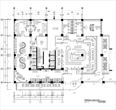 酒吧 最新平面施工图设计cad施工图