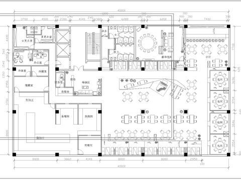 800平音乐餐厅 最新平面施工图设计cad施工图