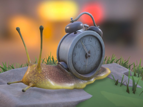  时钟蜗牛3d模型 