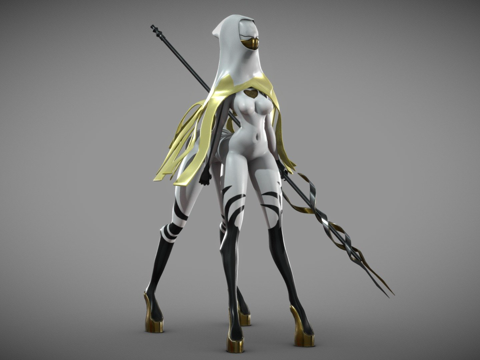  半人马女孩3d模型 