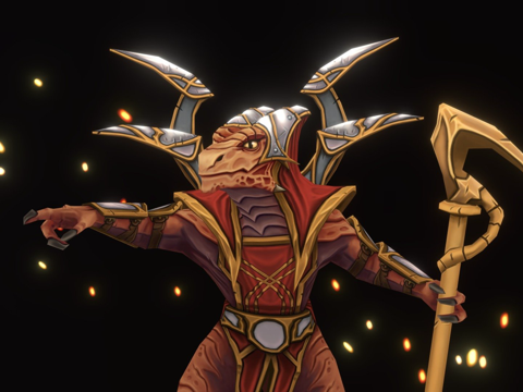  蜥蜴祭司3d模型 