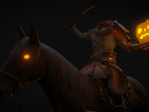  无头骑马人3d模型 