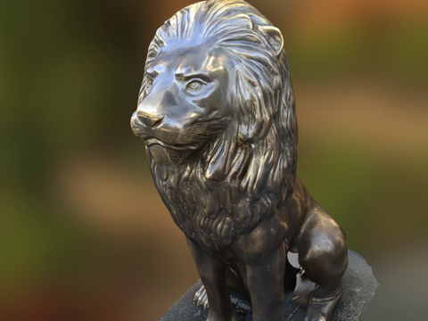  唐人街发现的黄铜狮子重制3d模型 
