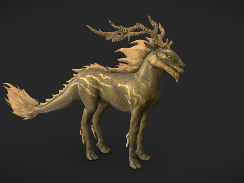  作品集七  麒麟 游戏资源3d模型 