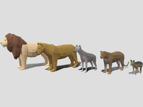  低多边形非洲掠食者3d模型 