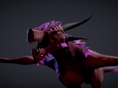  风格化水晶飞龙龙3d模型 