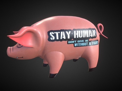  平克弗洛伊德猪三维动物3d模型 