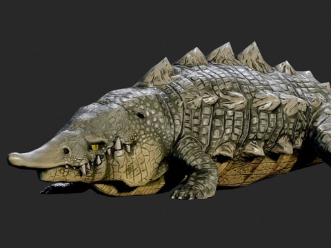  鲟鳄高多边形3d模型 