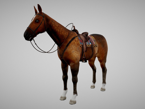  牛仔马3d模型3d模型 