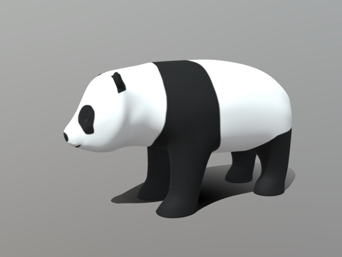  卡通熊猫熊3d模型 