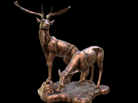  埃尔坎皮略庄园的鹿3d模型 