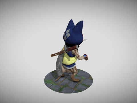  怪物猎人崛起同人艺术中的艾露猫3d模型 