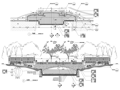 滨水观景平台节点大样CAD施工图集cad施工图