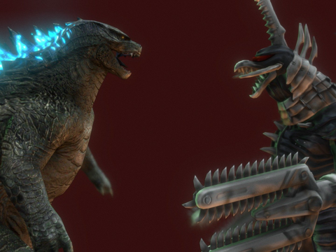  哥斯拉2014对战盖刚20043d模型 