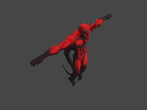  恶魔家伙以T姿势漂浮3d模型3d模型 