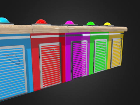  卡通汽车车库3d模型 