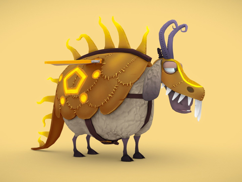  绵羊  龙  泰坦崛起3d模型 