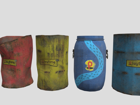  波比的游戏时间第三章桶包3d模型 