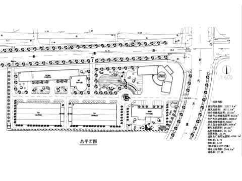 工业园区景观规划总平面CAD施工图cad施工图