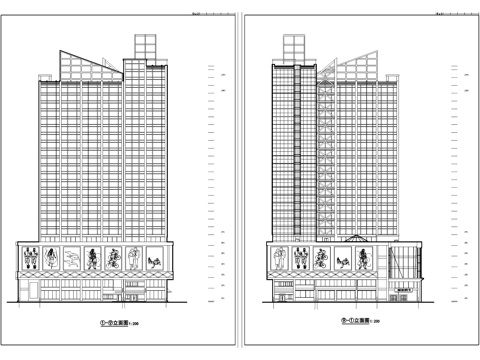 高层商场综合商业建筑CAD施工图集cad施工图