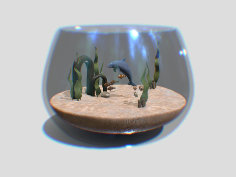 鱼缸3d模型 
