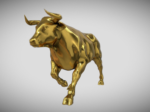  公牛雕像3d模型 