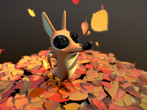  爱秋叶的狐狸3d模型 