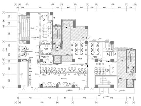 社区服务中心 最新平面施工图设计cad施工图