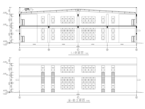 二层工业车间厂房建筑CAD施工图集cad施工图