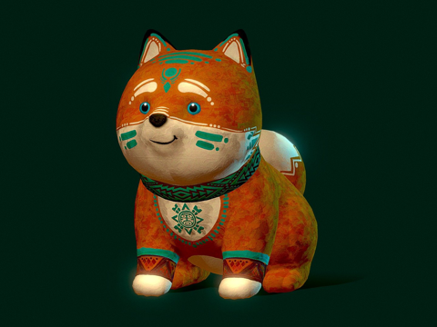  柴犬玩具3d模型 