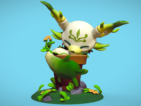  茴香狐可爱生物3d模型 