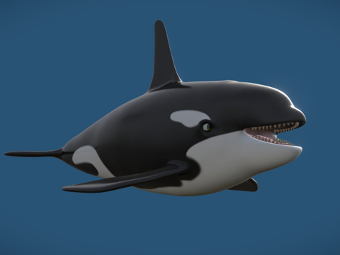  卡通虎鲸3d模型 