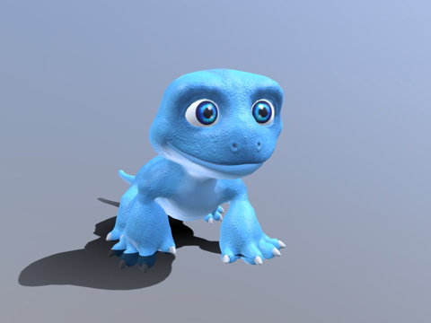  卡通蜥蜴3d模型 