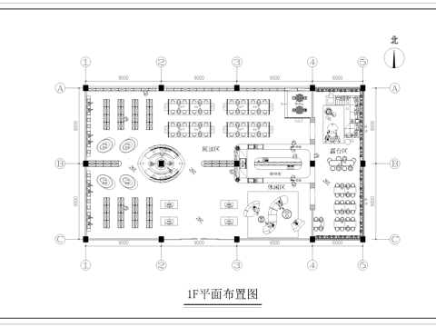 图书馆 最新平面施工图设计cad施工图