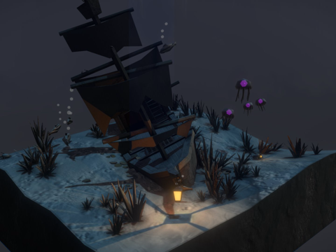  沉没的螃蟹3d模型 