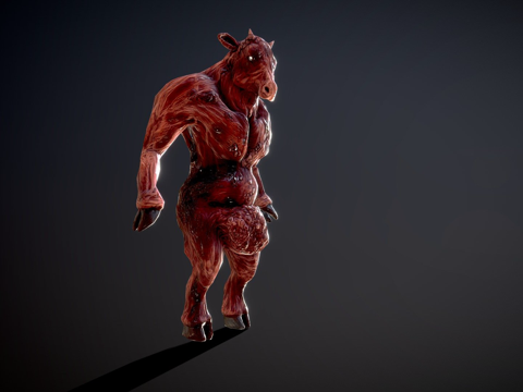  恐怖奶牛高分辨率纹理3d模型 