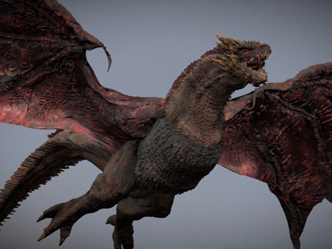  带纹理的黑暗巨龙基尔加拉3d模型 