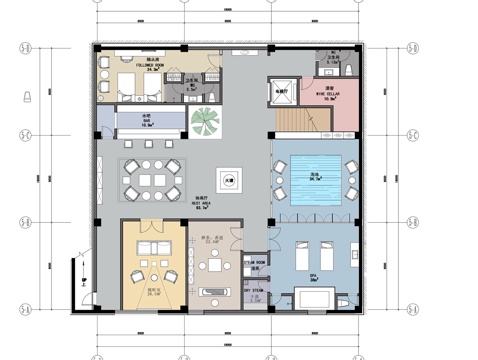  中式书院 最新全套施工图设计cad施工图 
