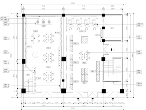 中国移动 手机店 营业厅连锁店 最新平面施工图设计cad施工图