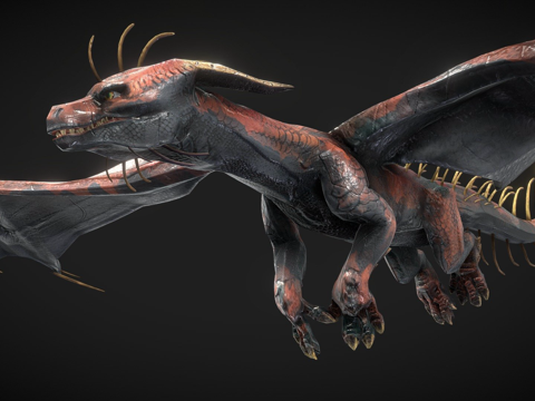  带29个动画的龙3d模型 