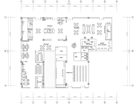 800平社区服务中心 最新平面施工图设计cad施工图