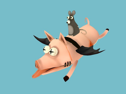  老鼠与猪3d模型 