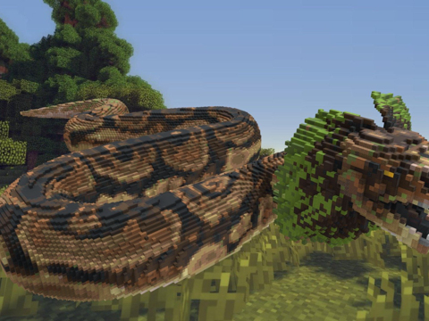  我的世界蟒蛇建造示意图3d模型 