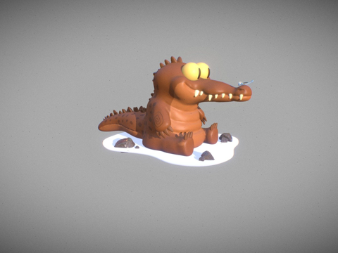  可爱鳄鱼3d模型 