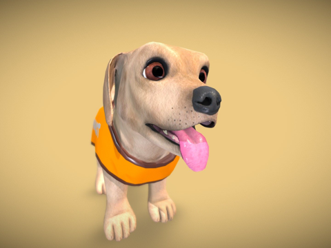  爪爪八月小狗3d模型 