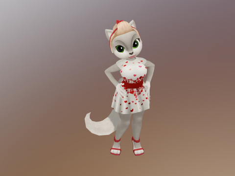  猫咪金米超级明星3d模型 