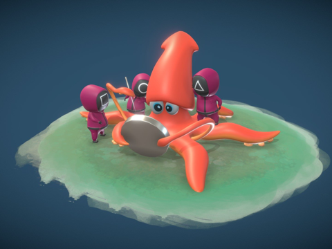  鱿鱼游戏3d模型 